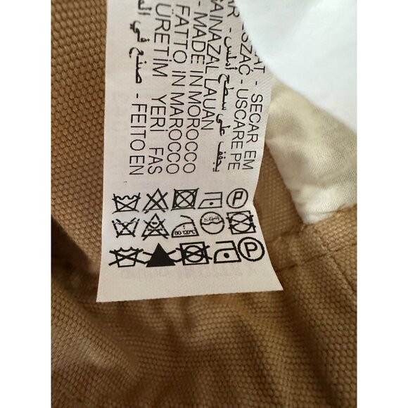 Zara Cropped Tan Denim Jacket Large Trench Military Boho Double Breasted Short - Picture 11 of 11